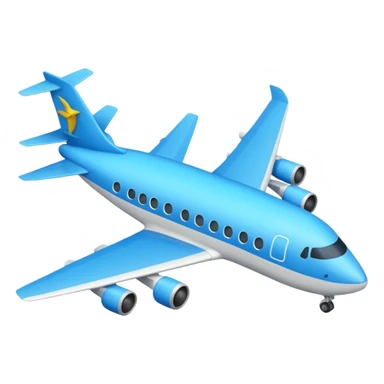 Créame un emoji que sea el contorno de un triángulo y adentro un avión azul  sticker