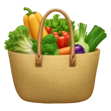 Straw circle beach bag with vegetables  sticker