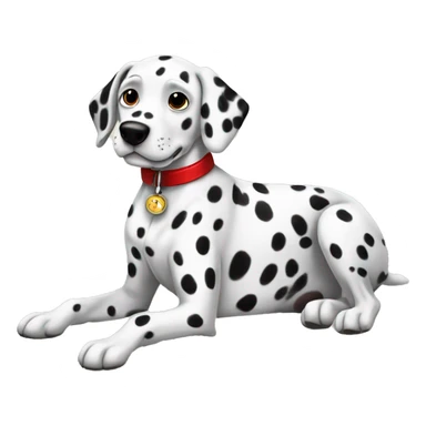 Dalmatian Dog with red collar￼ sticker