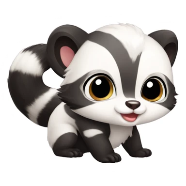 Cute baby skunk-panda-raccoon-ferret-cat-hybrid full body sticker