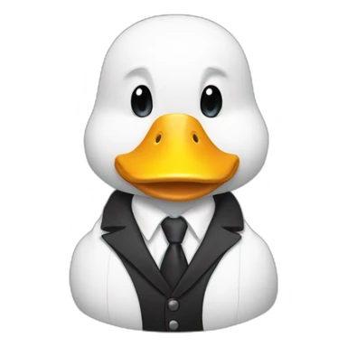 general body building white duck in suit sticker