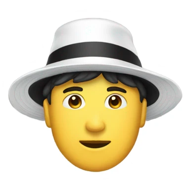 white boat hat with black brim sticker