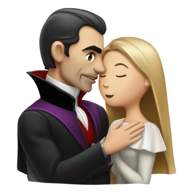 An Dracula kissing a girl sticker