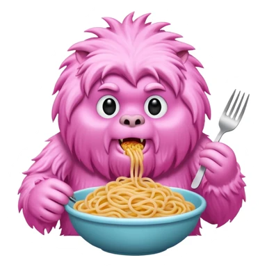 pink yeti eat spaghetti  sticker