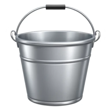 shiny empty silver bucket sticker