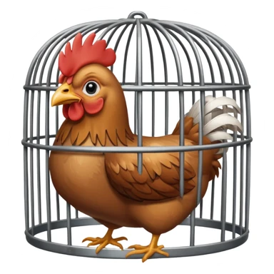 Coq en cage sticker
