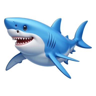 smiling shark with brilliant blue color, no shoes sticker