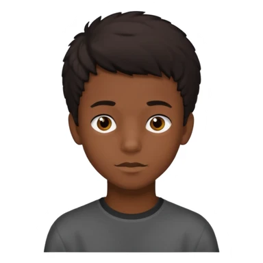 teen black boy with medium 4B hair and dark brown eyes  sticker