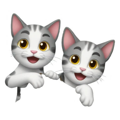 two cats climbling a tree sticker