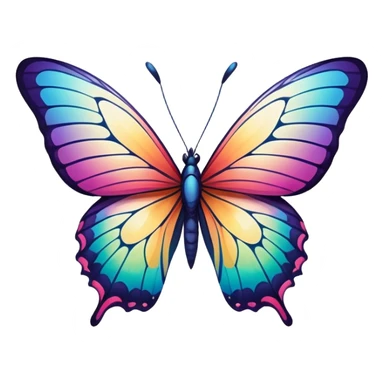 Randomly Colorful Vibrant Patterned markings Butterfly sticker