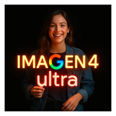 make a girl holding this sign, but sign in made of neon, also add ultra below the sign sticker