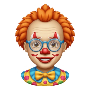 clown with eyeglass sticker