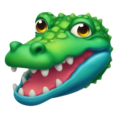 saturated colorful alligator  sticker