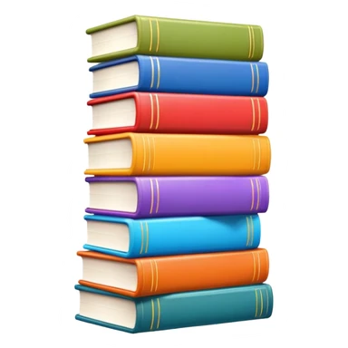 stack of three colorful books on a shelf sticker