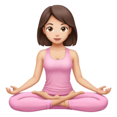 brunette yoga girl light pink clothes n sticker