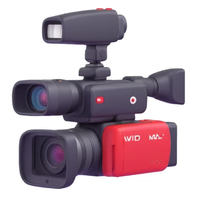 video camera icon with YouTube colors sticker