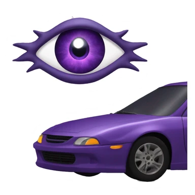 Sauron eye watching over a purple car sticker
