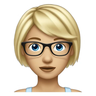 blond-girl-with-glasses-and-blue-eyes-and-short-hair-with-curtain-fringe sticker