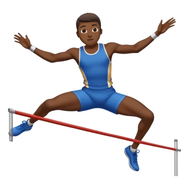 A boy doing high jump track and field event sticker