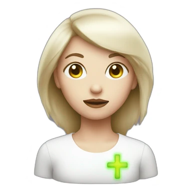 woman with glowing eyes and inverted cross sticker