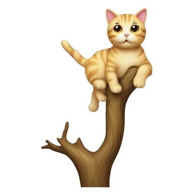 cat on a tree rainbow sticker