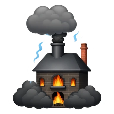 Black smoke coming out of chimney  sticker