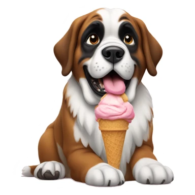 St bernard licking an ice cream cone sticker