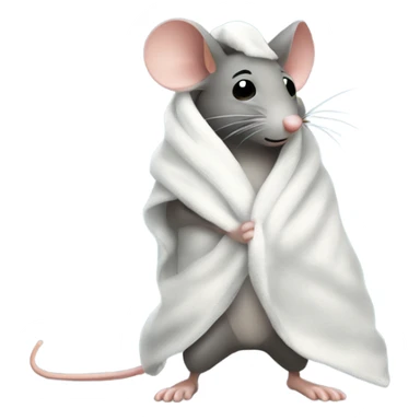 mouse in steam with a towel  sticker