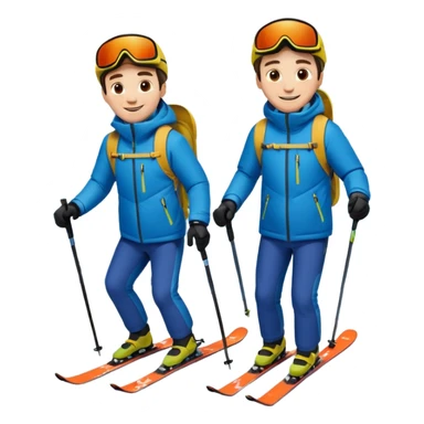2 men skiing sticker