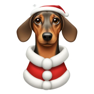 Dachshund wearing a chrismast suite sticker