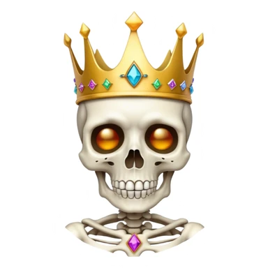 Multicolored skeleton with crown sticker