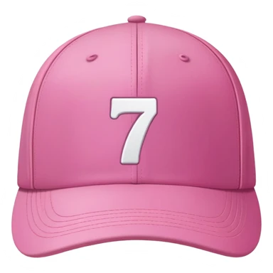 pink cap with number “7” on it sticker