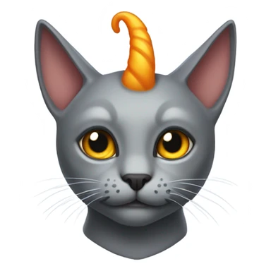 Gray cat with devil horns  sticker