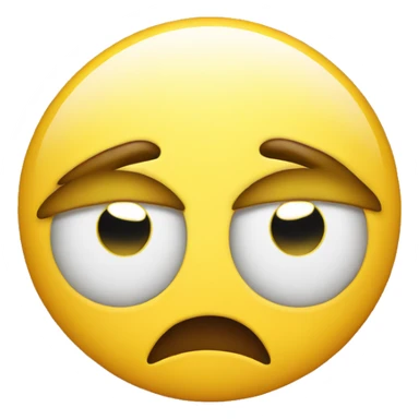 Tired yellow emoji with eyebags sticker