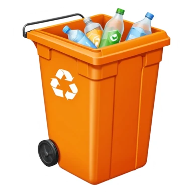 orange recycle bin sticker