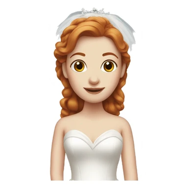 White redhead girl in wedding dress  sticker