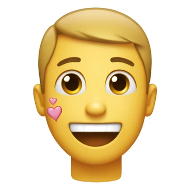 happy face holding back tears with hearts around jt sticker