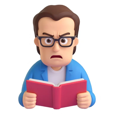 angry man reading sticker