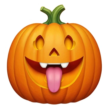 pumpkin with tongue out sticker