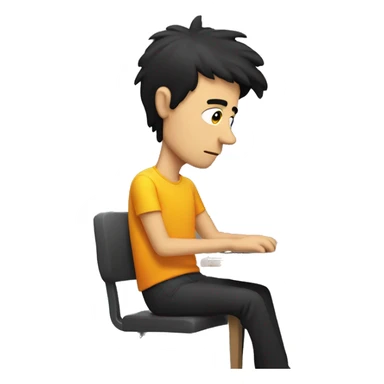 tired white man with black hair, sitting at a laptop


 sticker