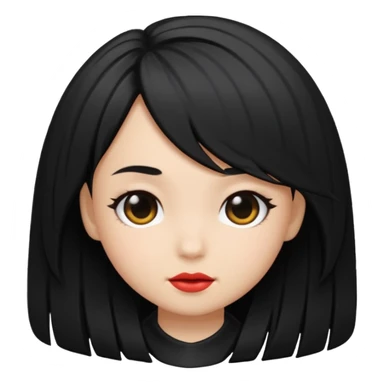 black shot hair girl sticker