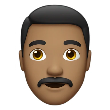 A young adult with dark skin, a moustache, a black goatee and partly black and partly blond hair. sticker