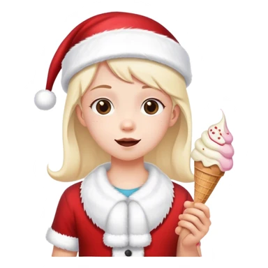 kid wearing santa hat while holding icevcteam and holding hands with girlfriends sticker