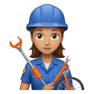 woman Bike Repair Mechanic sticker