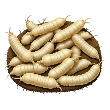 several maggots feeding sticker