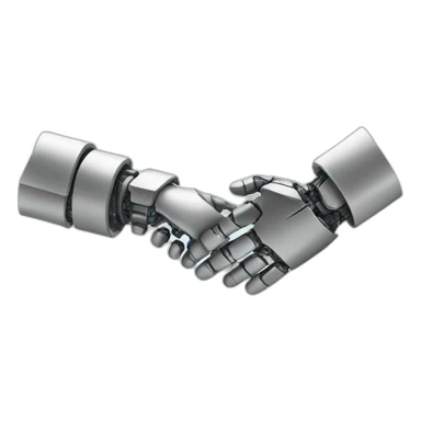 human and robot handshake sticker