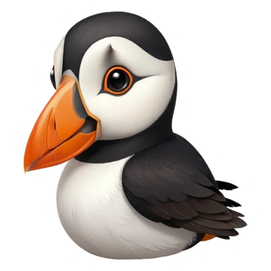 puffin holding a sugar cube sticker