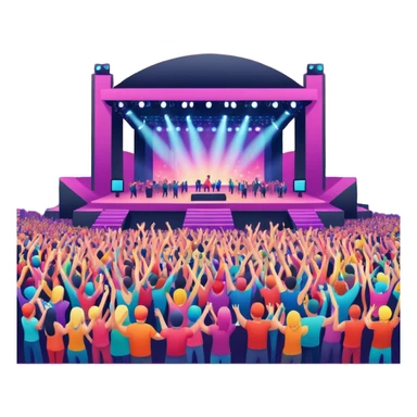 electronic music festival stage from air sticker