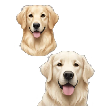 one white retriever and one golden retriever sticker
