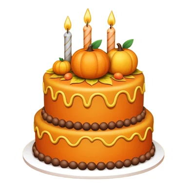 Autumn happy birthday cake sticker